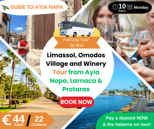Limassol, Omodos Village and Winery Day Tour by Bus from Ayia Napa, Larnaca, and Protaras