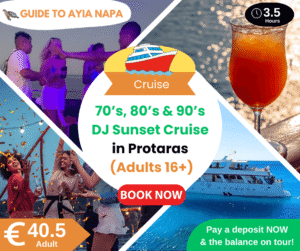 70’s, 80’s & 90’s DJ Sunset Cruise in Protaras (Adults 16+)