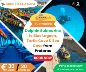 Dolphin Submarine to Blue Lagoon, Turtle Cove & Sea Cave from Protaras