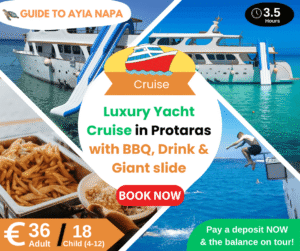 Luxury Yacht Cruise in Protaras with BBQ, Drink & Giant slide